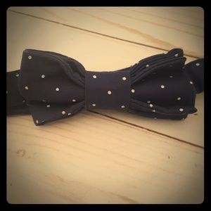 12-18 mo Navy Bow Tie with White Polka Dots